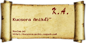 Kucsora Anikó névjegykártya
